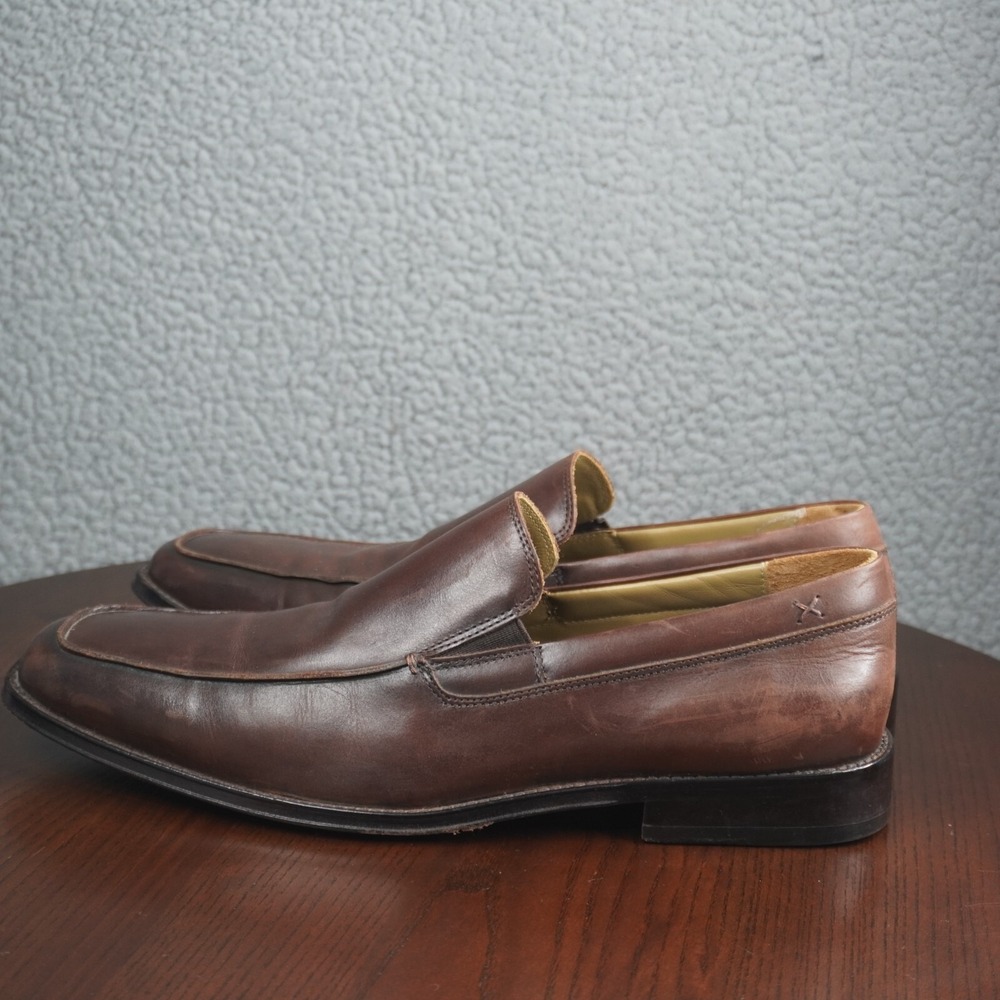 Gordan Rush Collection Mens Dress‎ Shoes Size 9.5 Brown Leather Loafers Slip On